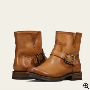 Frye 8 Leather Veronica Flex brown bronze cognac Ankle Boots Booties Shoes
